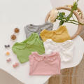 Feste Farbe kurzärmelige Baumwollmädchen T-Shirt